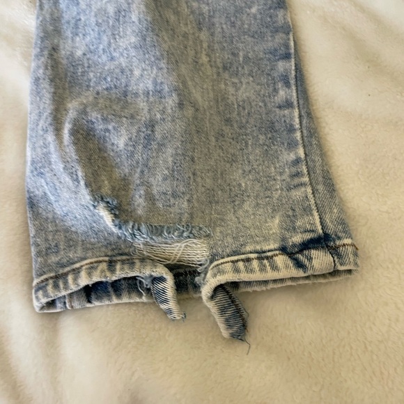 Almost Famous Light Blue Dad Distressed Straight Leg Jeans - Picture 10 of 13